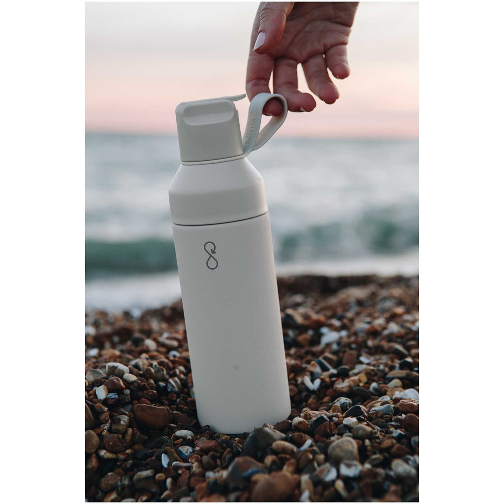 Ocean Bottle GO Insulated Straw Bottle, 17 oz Laser Engraving - Sand - Front Lifestyle 4