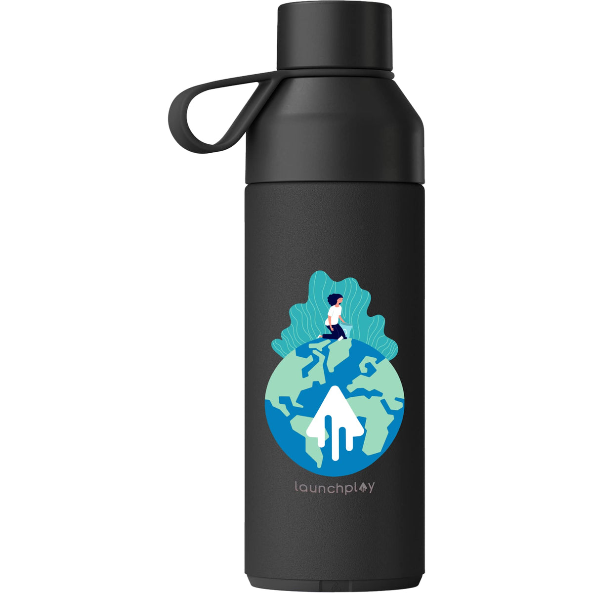 Ocean Bottle Original Insulated Bottle, 17 oz Laser Engraving - Black - Front