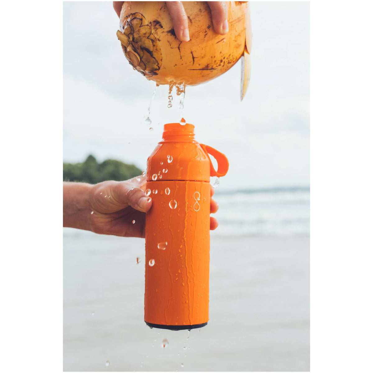 Ocean Bottle Original Insulated Bottle, 17 oz - Orange - Front Lifestyl