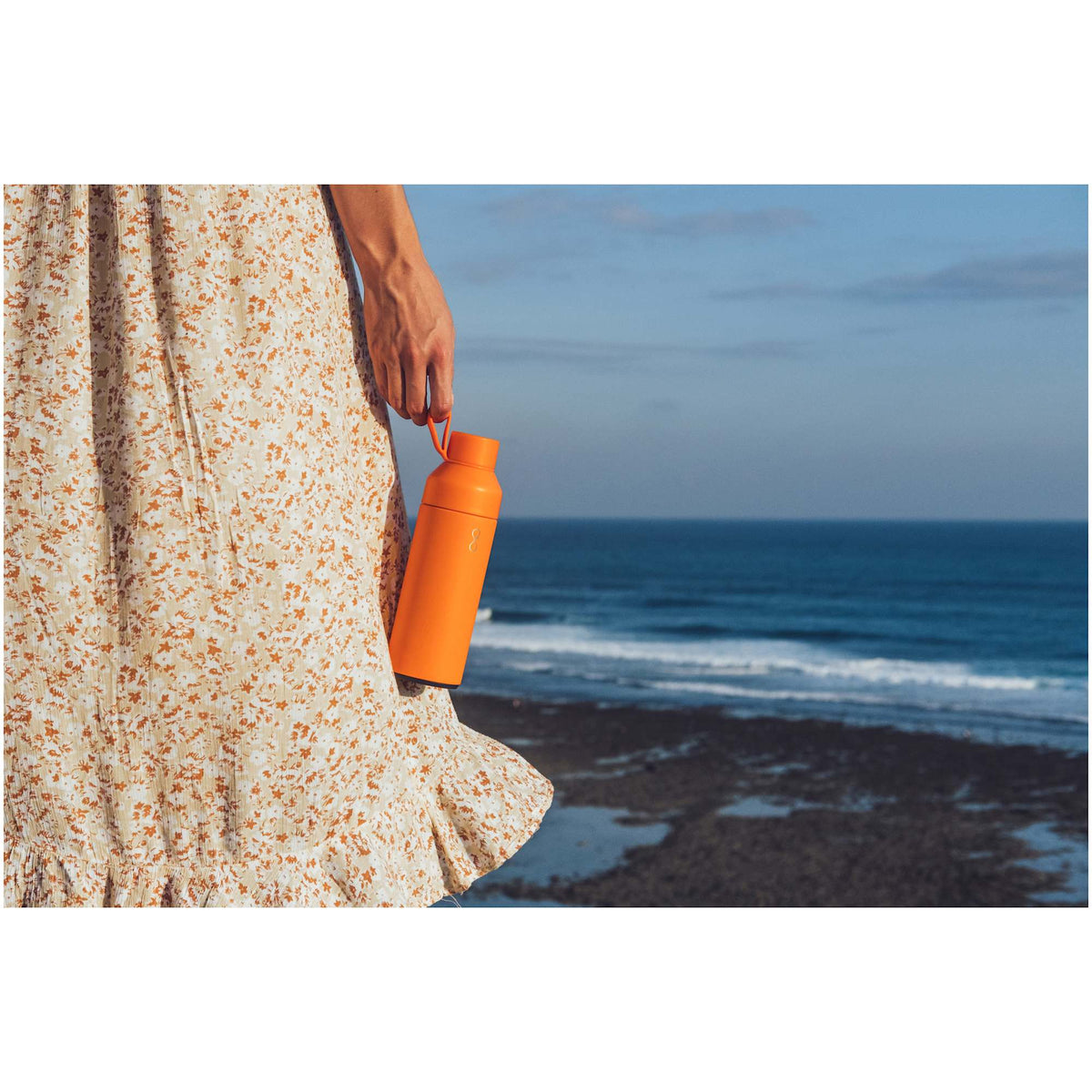 Ocean Bottle Original Insulated Bottle, 17 oz - Orange - Front Lifestyle 2