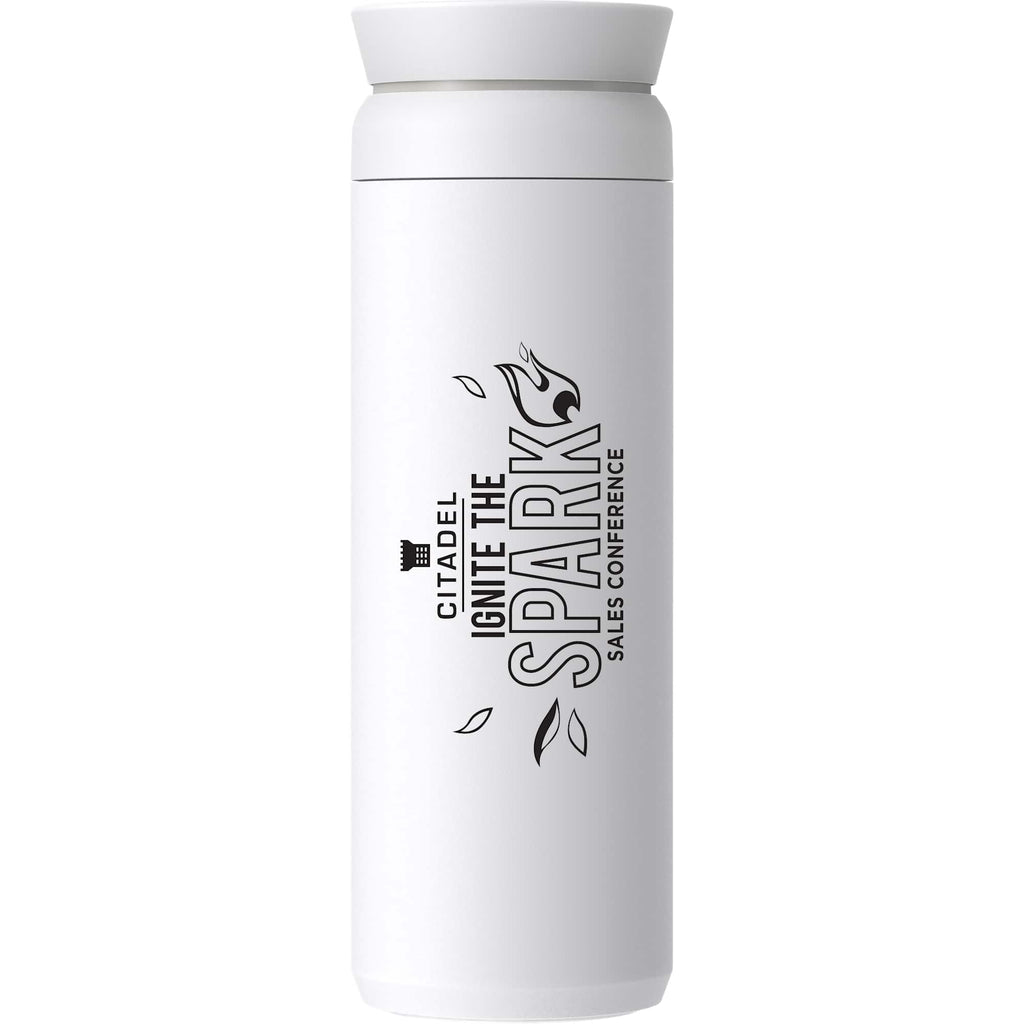 Ocean Bottle Peak Brew Flask, 20 oz Laser Engraving - White - Photo