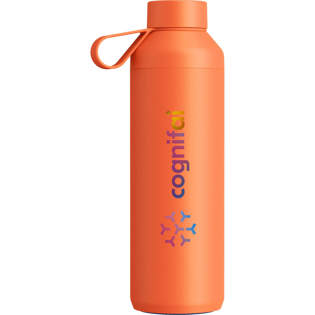 Ocean Bottle Peak Original Insulated Bottle, 24 oz Laser Engraving - Orange - Photo