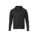 Odell Performance Knit Zip Hoodie with Thumb Holes for Men Transfer - Black - Front Flat
