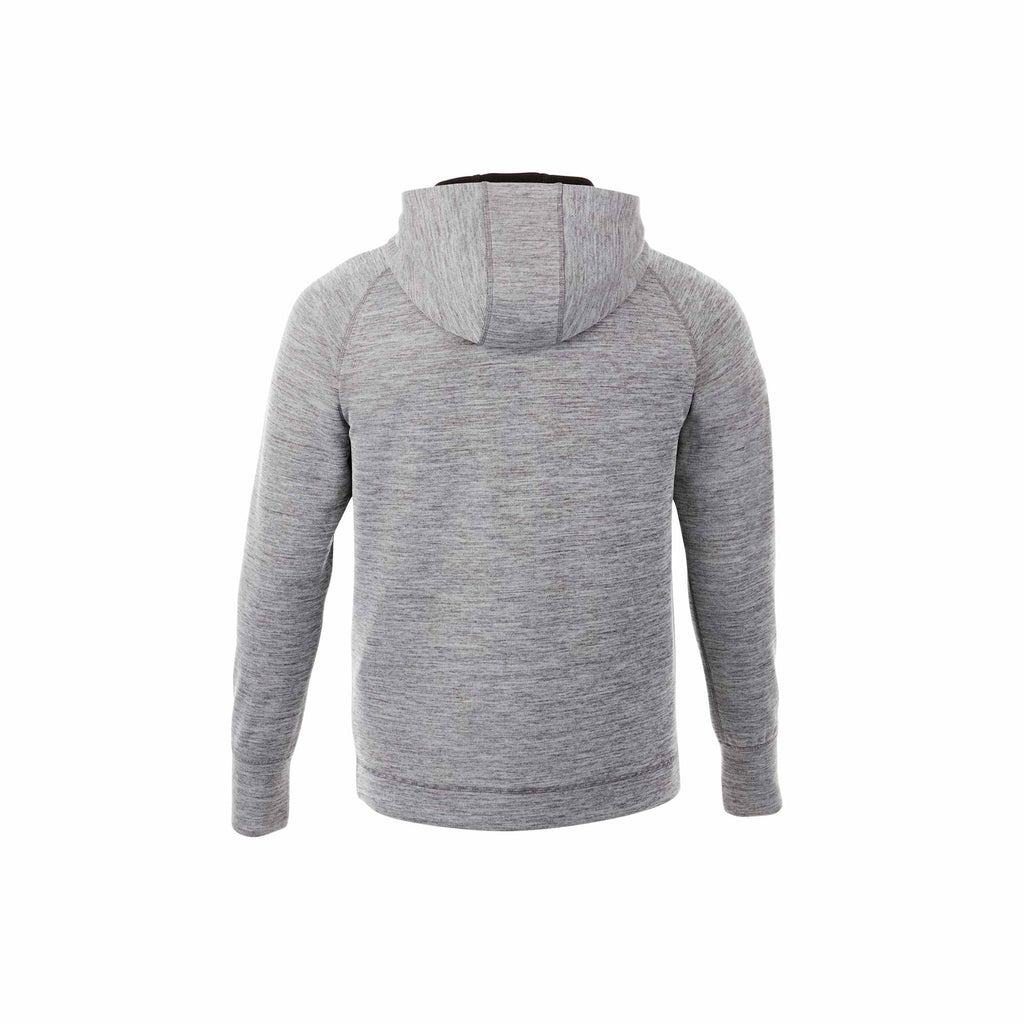 Odell Performance Knit Zip Hoodie with Thumb Holes for Men Transfer - Heather Charcoal - Back Flat