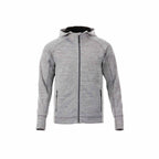 Odell Performance Knit Zip Hoodie with Thumb Holes for Men Transfer - Heather Charcoal - Front Flat