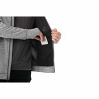 Odell Performance Knit Zip Hoodie with Thumb Holes for Men Transfer - Heather Charcoal - On Model