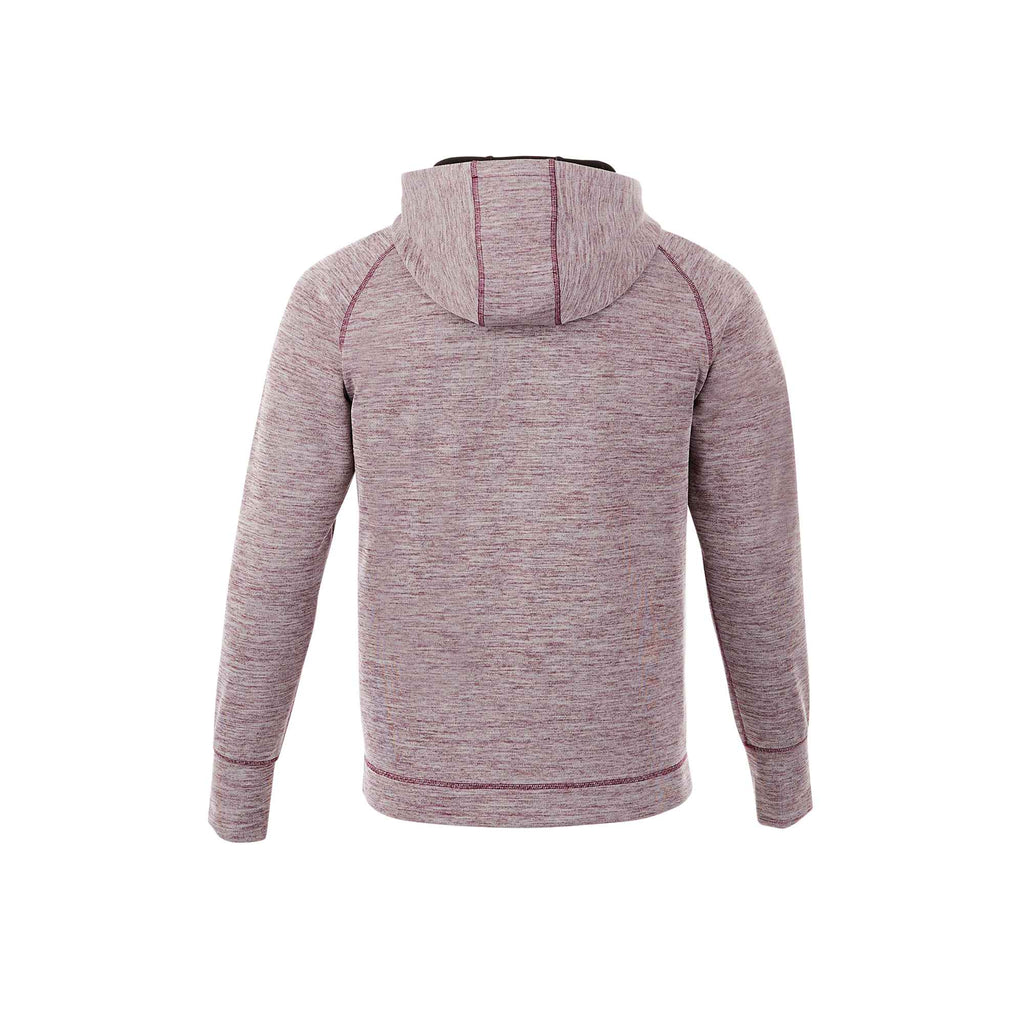 Odell Performance Knit Zip Hoodie with Thumb Holes for Men Transfer - Maroon Heather - Back Flat