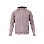 Odell Performance Knit Zip Hoodie with Thumb Holes for Men Transfer - Maroon Heather - Front Flat