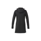 Odell Tunic Length Knit Zip Hoodie with Thumb Holes for Women Transfer - Black - Back Flat