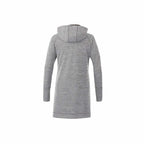 Odell Tunic Length Knit Zip Hoodie with Thumb Holes for Women Transfer - Heather Charcoal - Back Flat