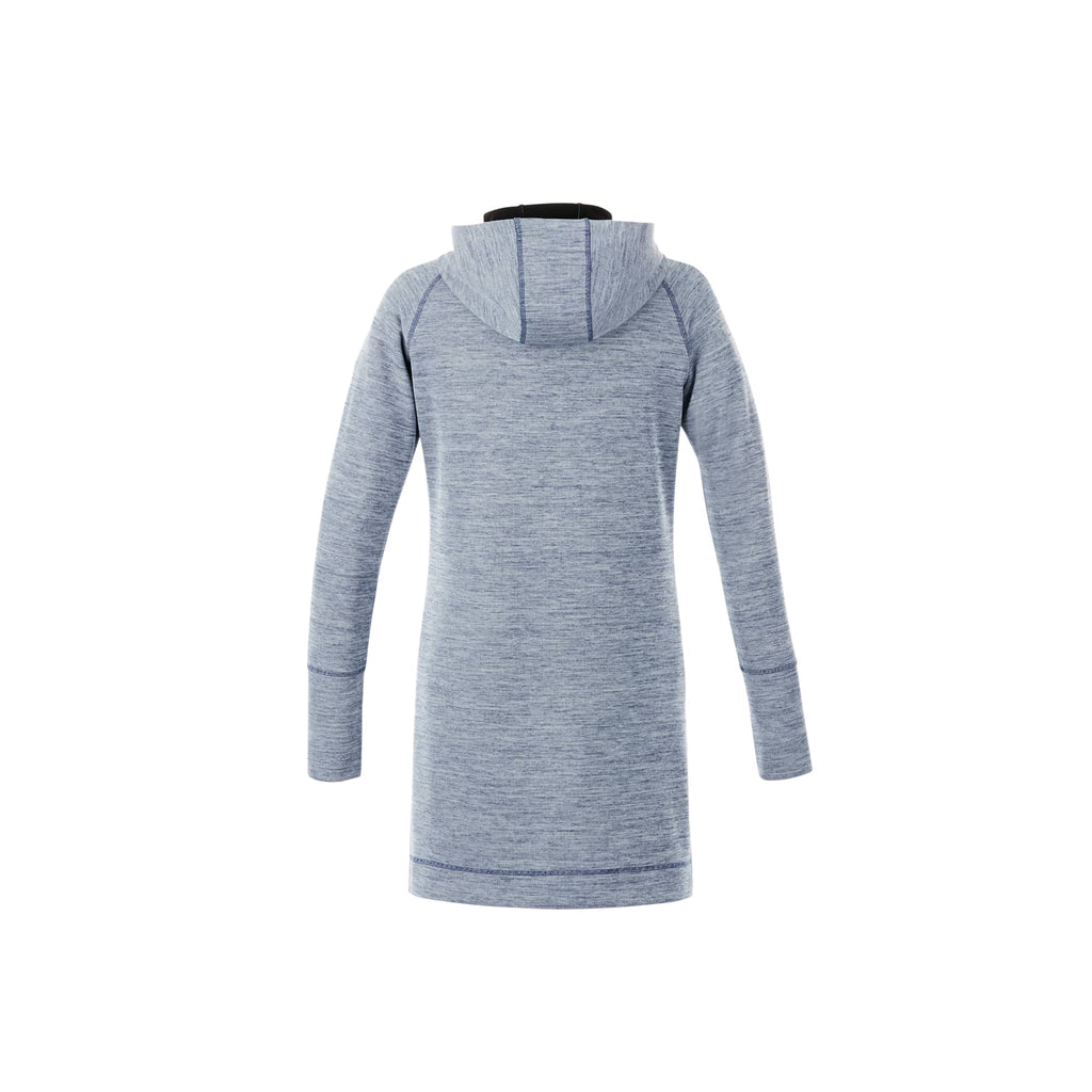 Odell Tunic Length Knit Zip Hoodie with Thumb Holes for Women Transfer - Invictus Heather - Back Flat