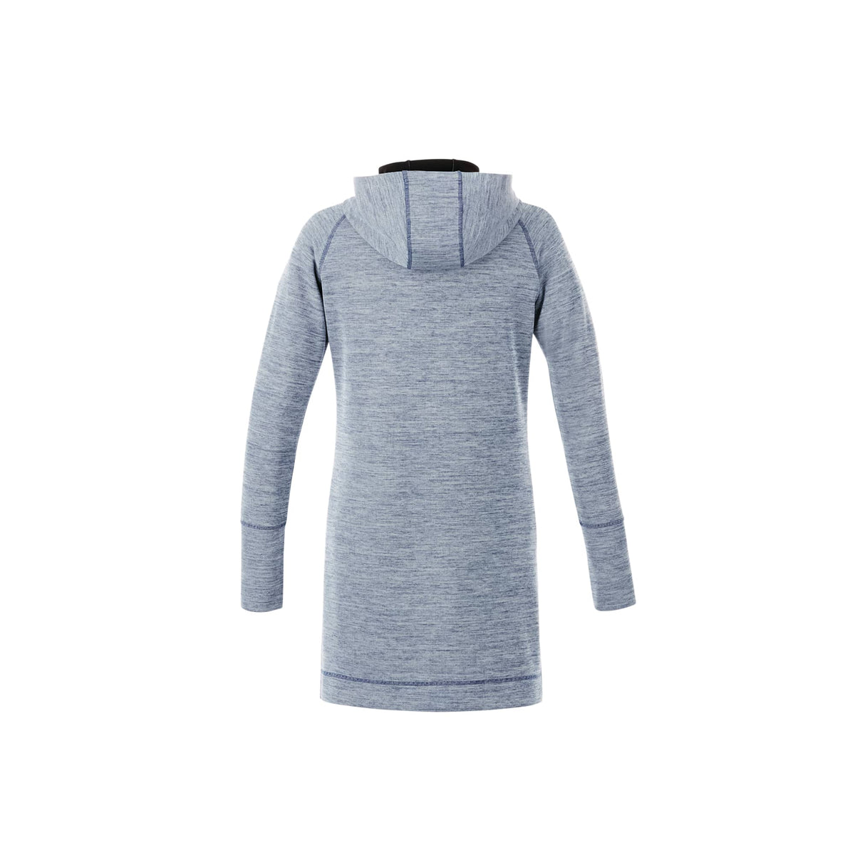 Odell Tunic Length Knit Zip Hoodie with Thumb Holes for Women Transfer - Invictus Heather - Back Flat