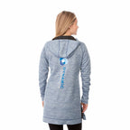 Odell Tunic Length Knit Zip Hoodie with Thumb Holes for Women Transfer - Invictus Heather - Back On Model