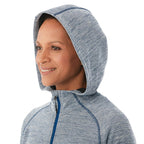 Odell Tunic Length Knit Zip Hoodie with Thumb Holes for Women Transfer - Invictus Heather - On Model 2