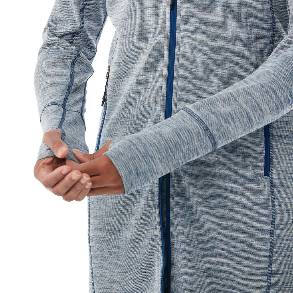 Odell Tunic Length Knit Zip Hoodie with Thumb Holes for Women Transfer - Invictus Heather - On Model 3