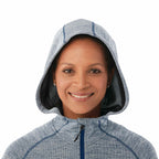 Odell Tunic Length Knit Zip Hoodie with Thumb Holes for Women Transfer - Invictus Heather - On Model