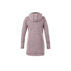 Odell Tunic Length Knit Zip Hoodie with Thumb Holes for Women Transfer - Maroon Heather - Back Flat