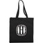 Odessa Gusseted Cotton Canvas Tote, 8 oz Full Color - Black - Front