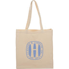 Odessa Gusseted Cotton Canvas Tote, 8 oz Full Color - Natural - Front