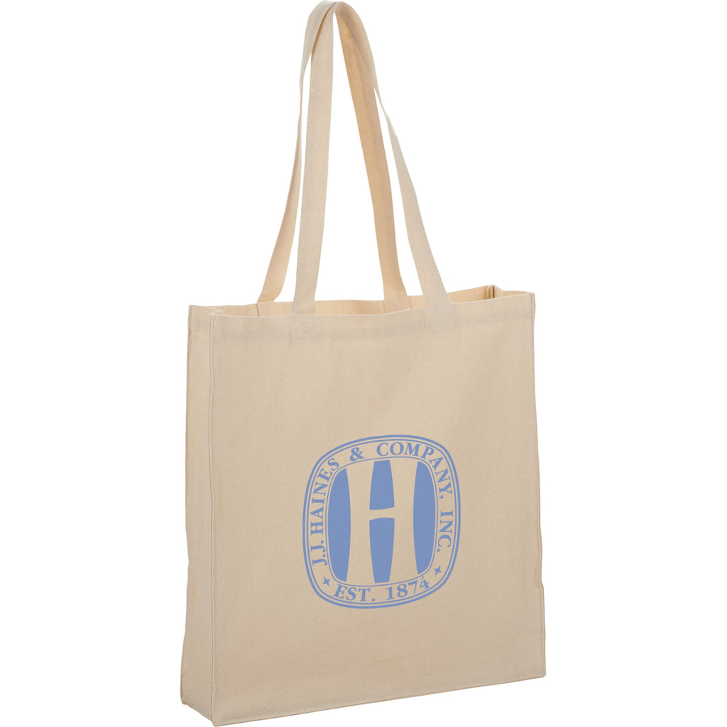 Odessa Gusseted Cotton Canvas Tote, 8 oz Full Color - Natural - Photo 2