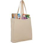 Odessa Gusseted Cotton Canvas Tote, 8 oz Full Color - Natural - Photo 3