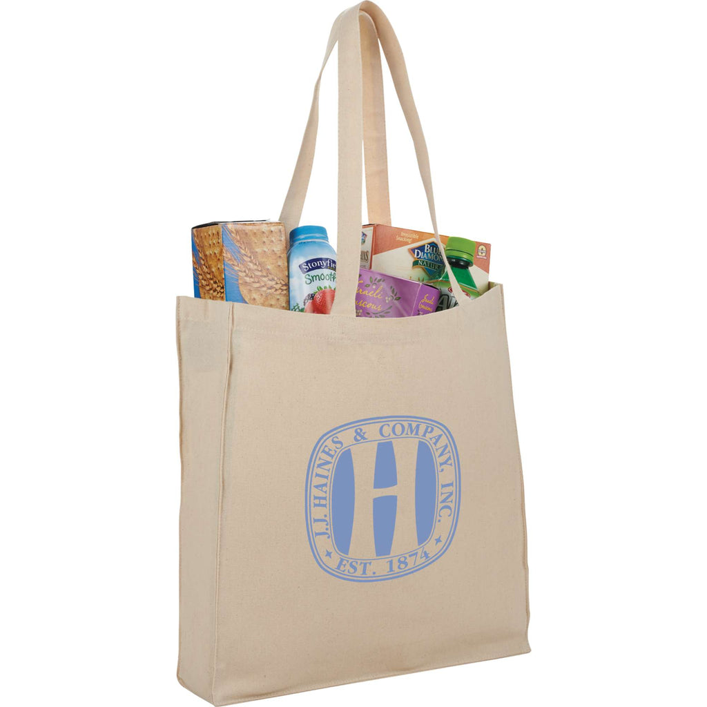 Odessa Gusseted Cotton Canvas Tote, 8 oz Full Color - Natural - Photo