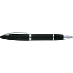 Odyssey Brass Twist Pen with Rubber Grip Laser Engraving - Black - Back