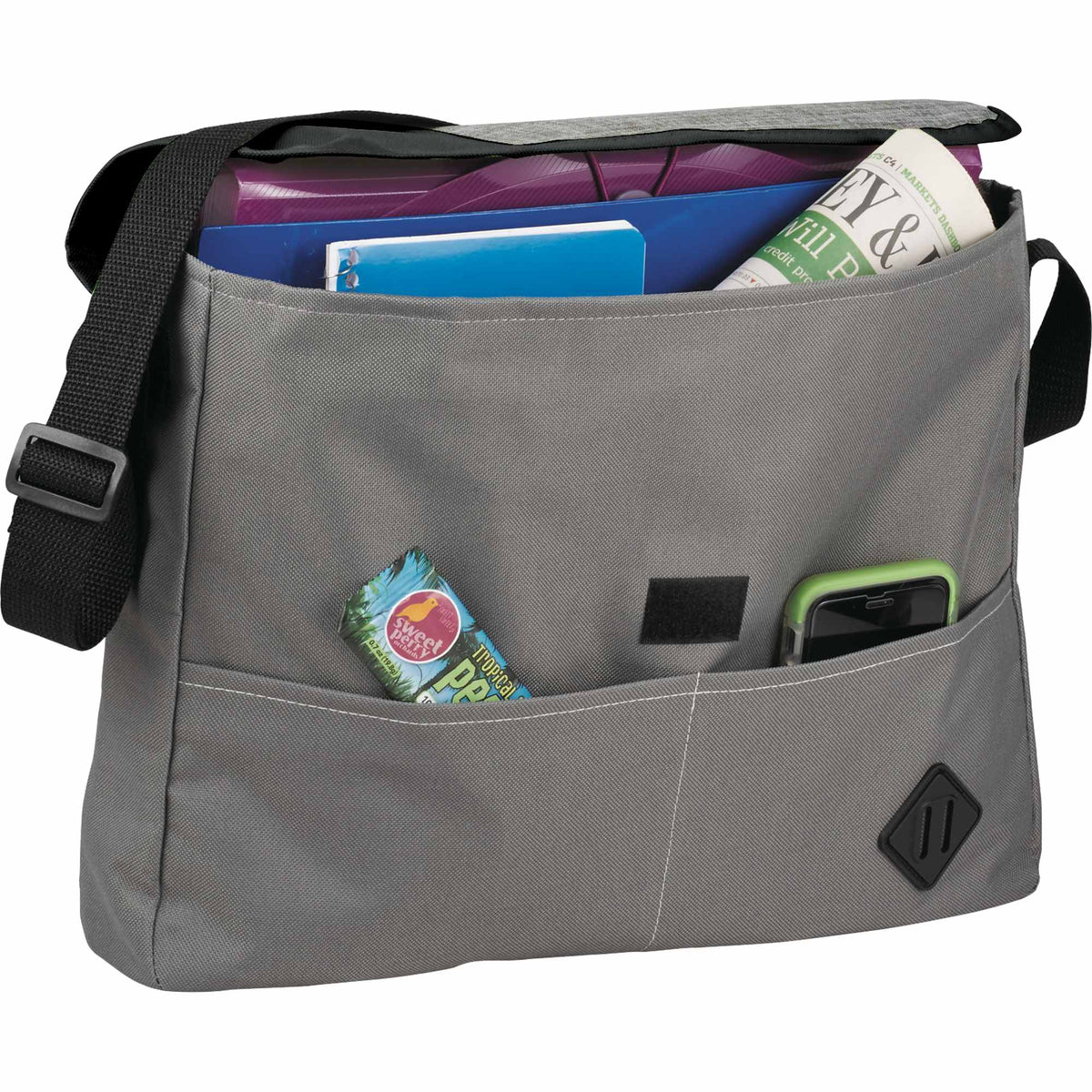 Offset Convention Messenger Bag with Flap - Black - Photo