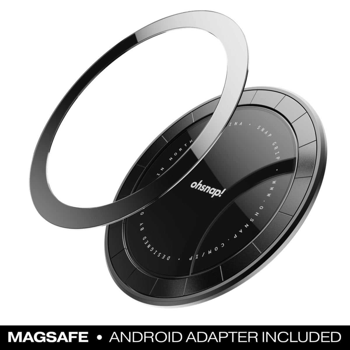 Ohsnap Snap Grip Magnetic Phone Grip and Stand Full Color - Black - Detail 4