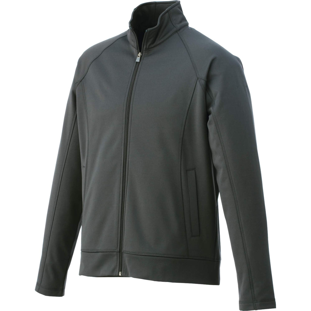 Okapi Performance Full Zip Knit Jacket for Men Laser Engraving - Grey Storm - Flat