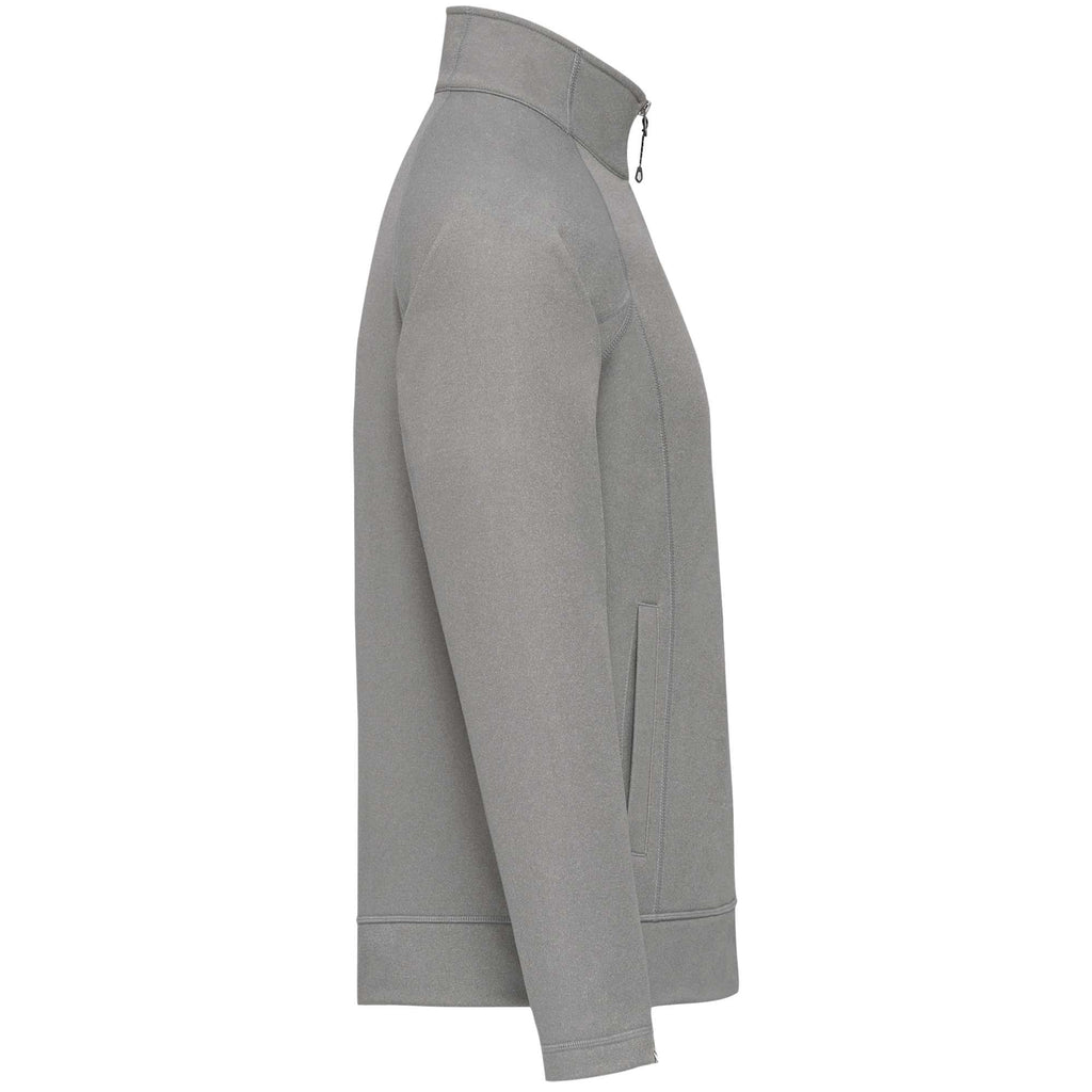 Okapi Performance Full Zip Knit Jacket for Men Laser Engraving - Heather Grey - Right Side