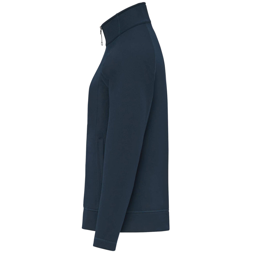 Okapi Performance Full Zip Knit Jacket for Men Laser Engraving - Navy - Left Side