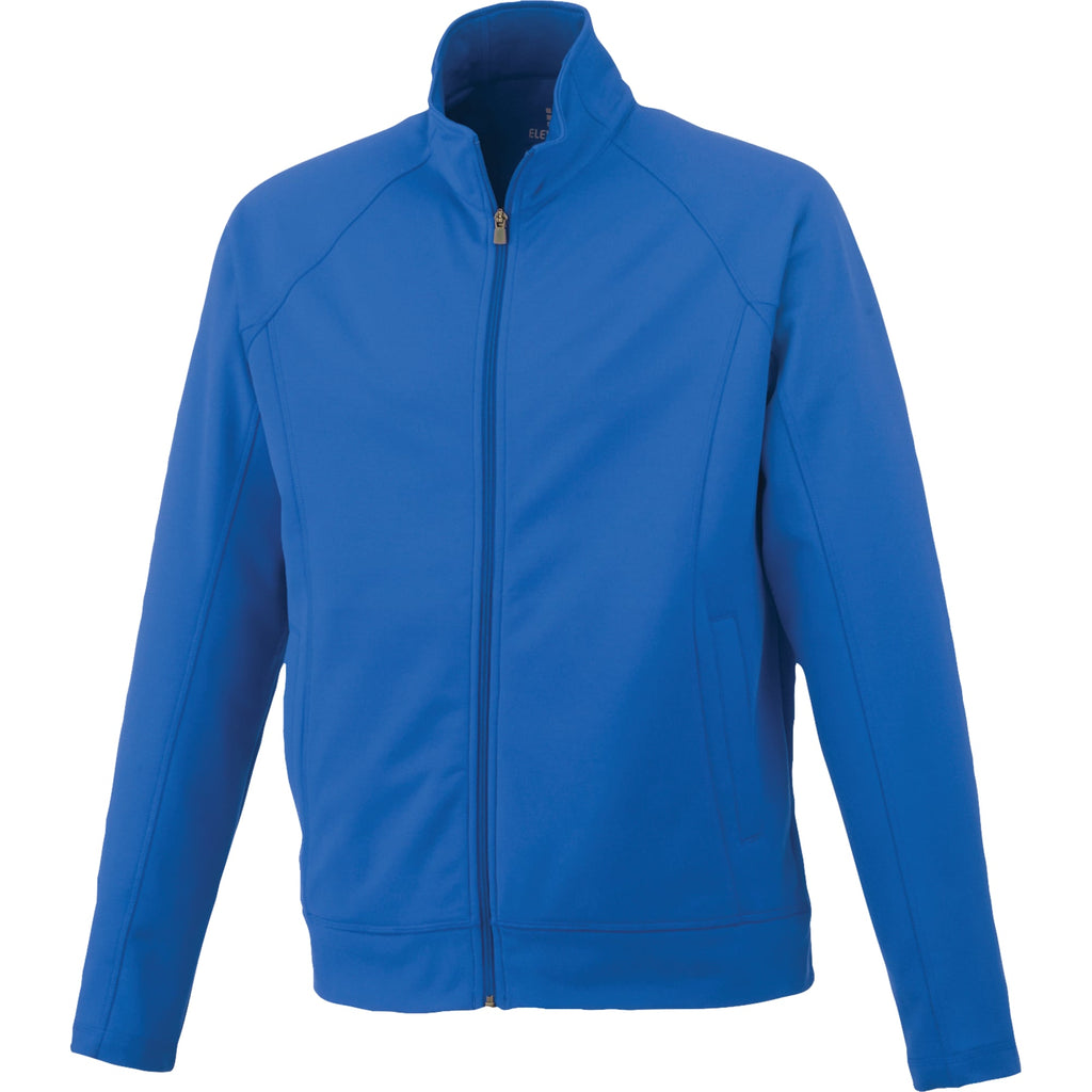Okapi Performance Full Zip Knit Jacket for Men Laser Engraving - Olympic Blue - Flat