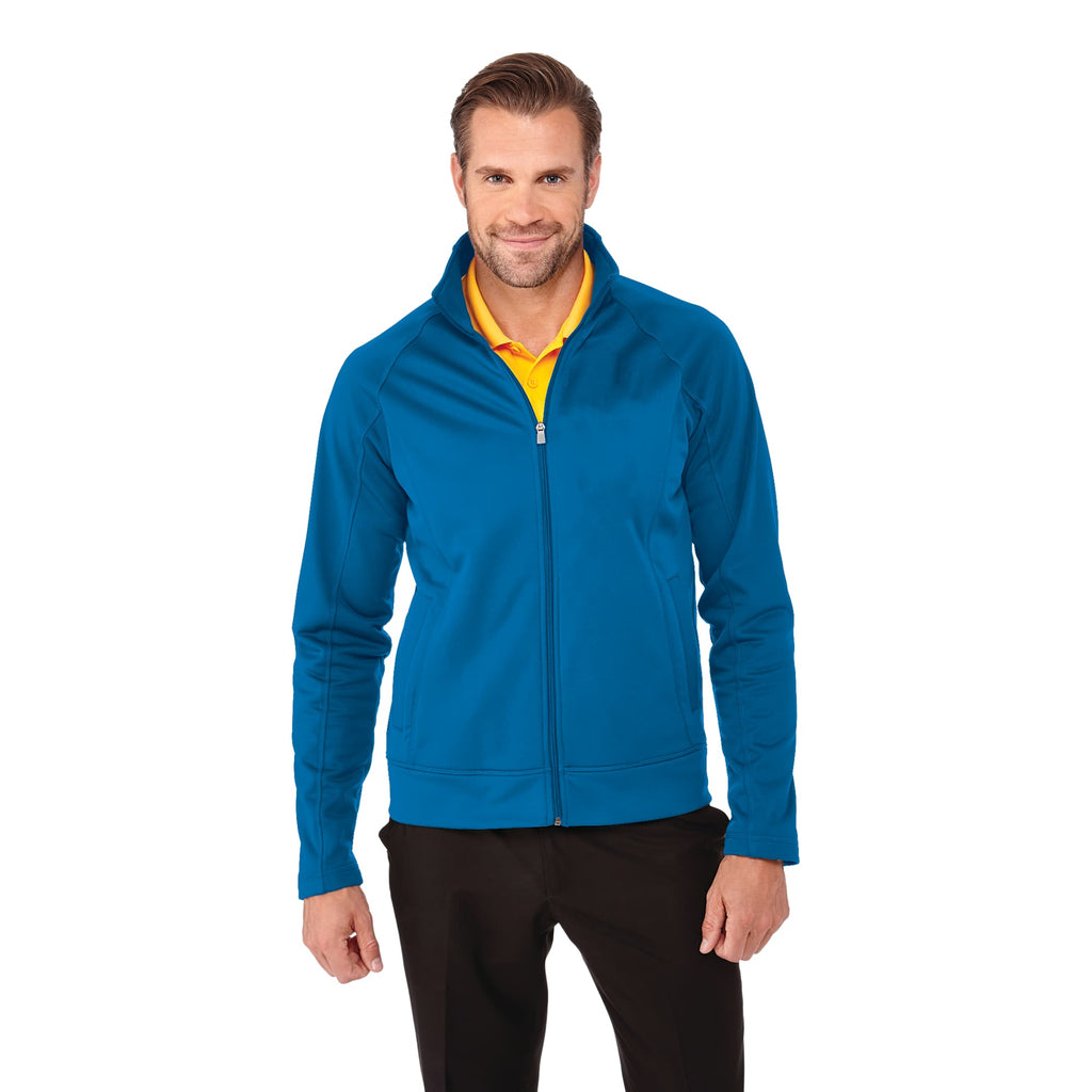 Okapi Performance Full Zip Knit Jacket for Men Laser Engraving - Olympic Blue - On Model