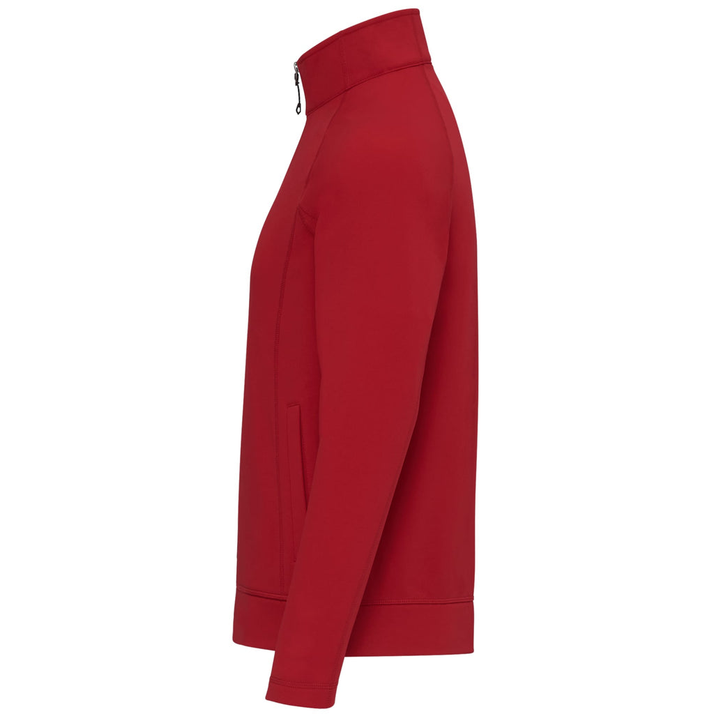 Okapi Performance Full Zip Knit Jacket for Men Laser Engraving - Team Red - Left Side
