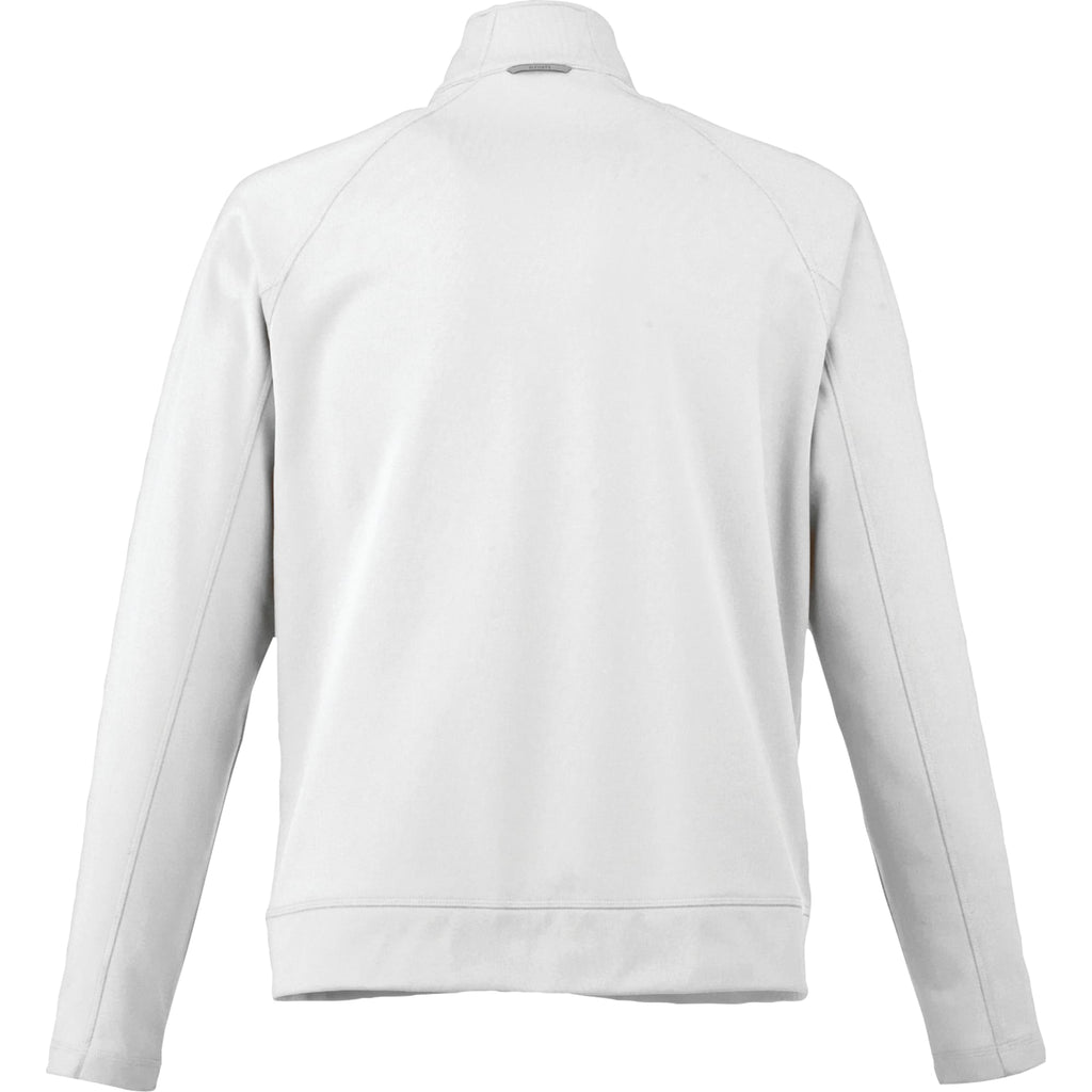 Okapi Performance Full Zip Knit Jacket for Men Laser Engraving - White - Back Flat