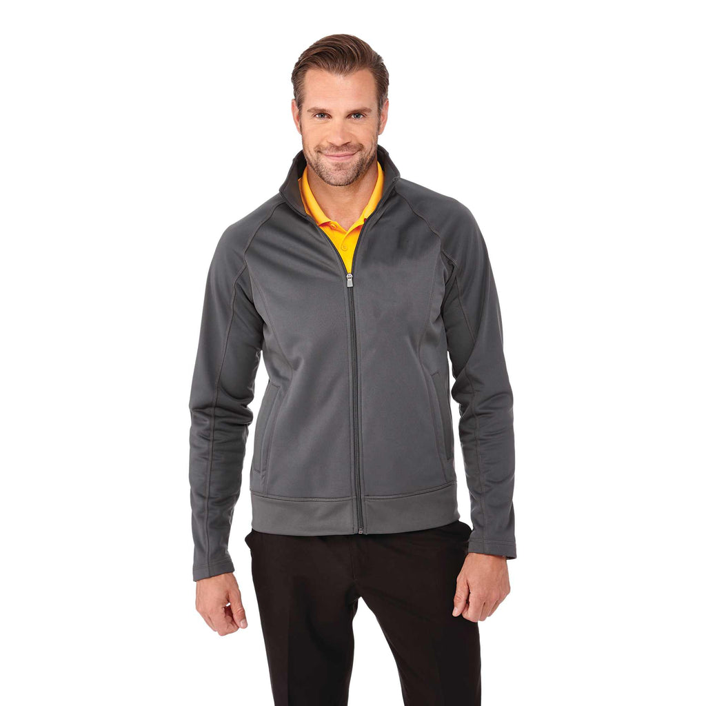 Okapi Performance Full Zip Knit Jacket for Men Transfer - Grey Storm - On Model 2