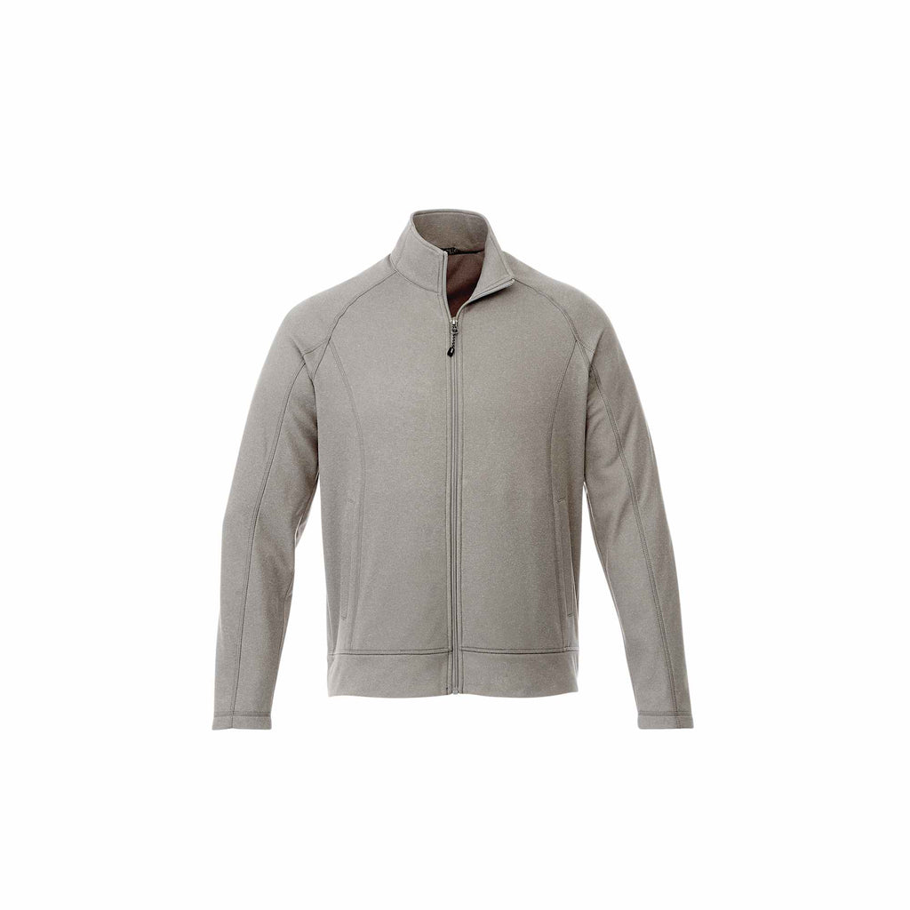 Okapi Performance Full Zip Knit Jacket for Men Transfer - Heather Grey - Front Flat