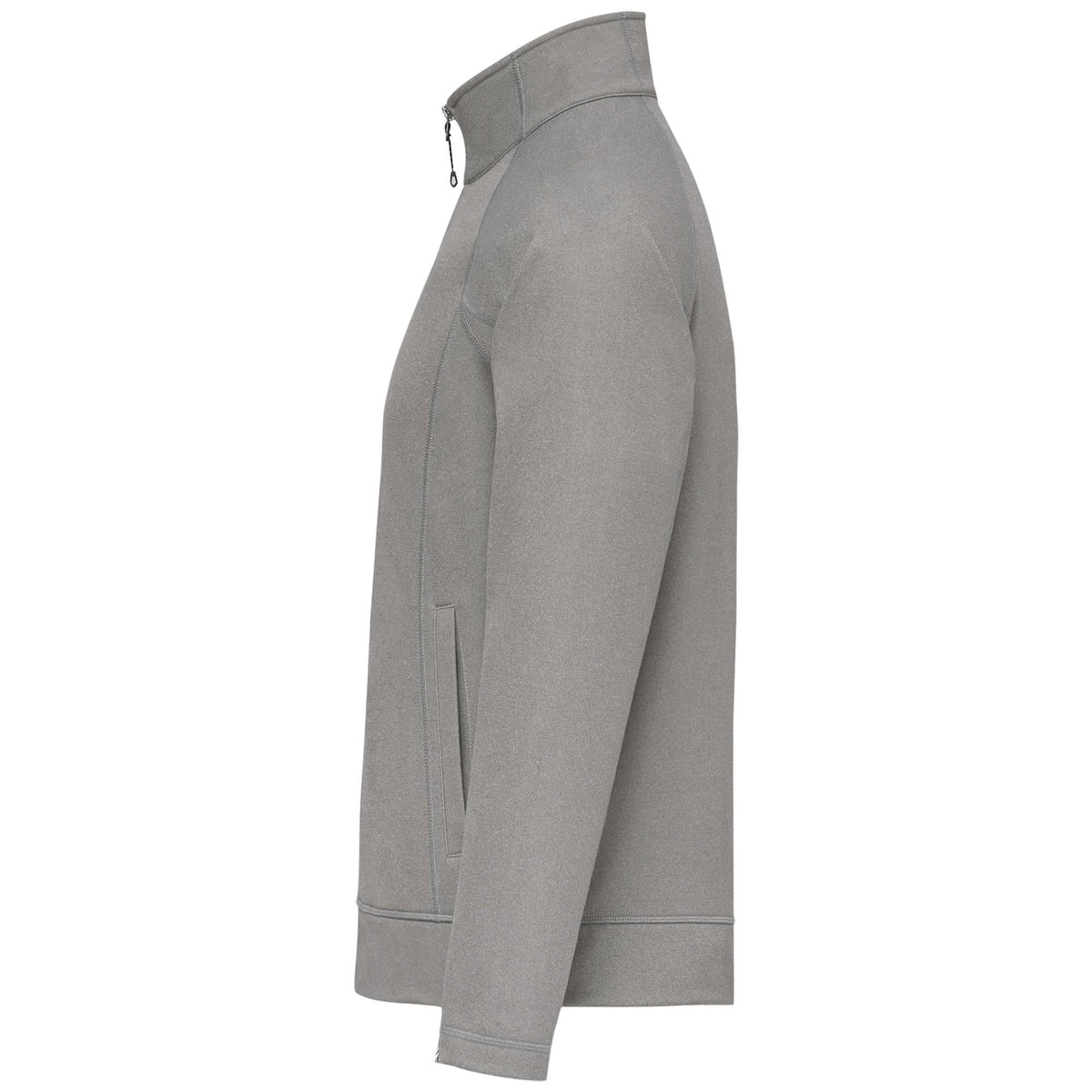 Okapi Performance Full Zip Knit Jacket for Men Transfer - Heather Grey - Left Side