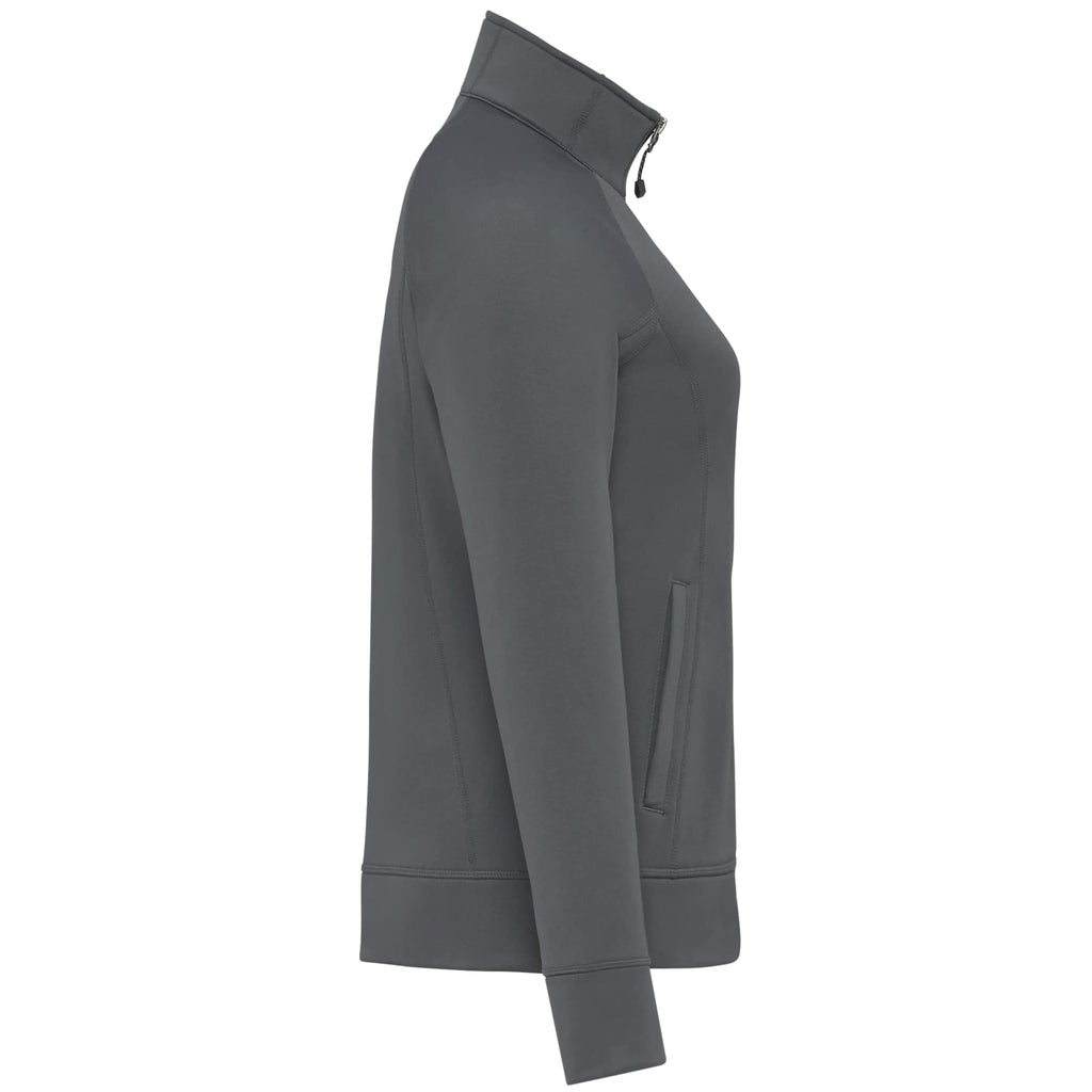 Okapi Performance Full Zip Knit Jacket for Women Debossing - Grey Storm - Right Side