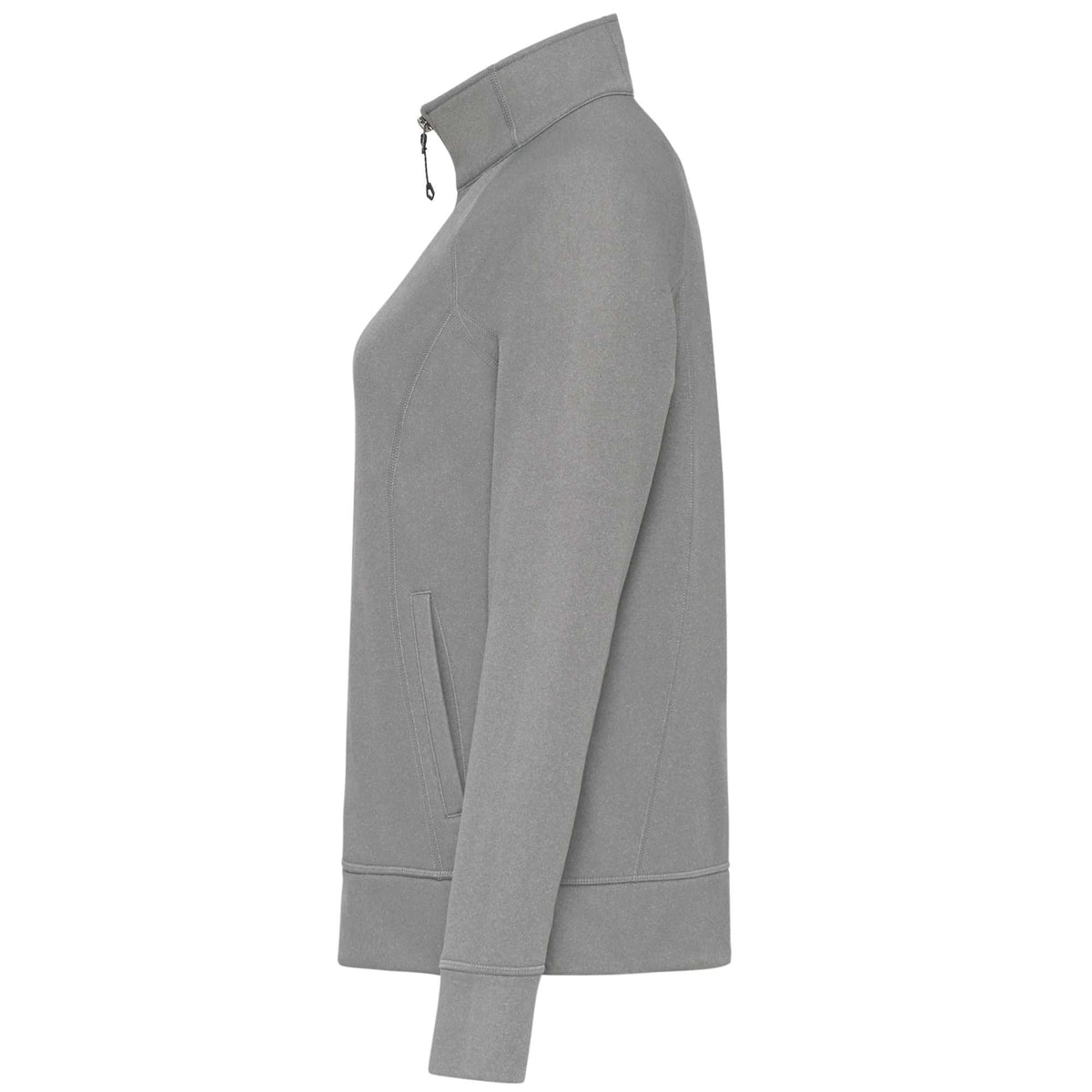 Okapi Performance Full Zip Knit Jacket for Women Debossing - Heather Grey - Left Side