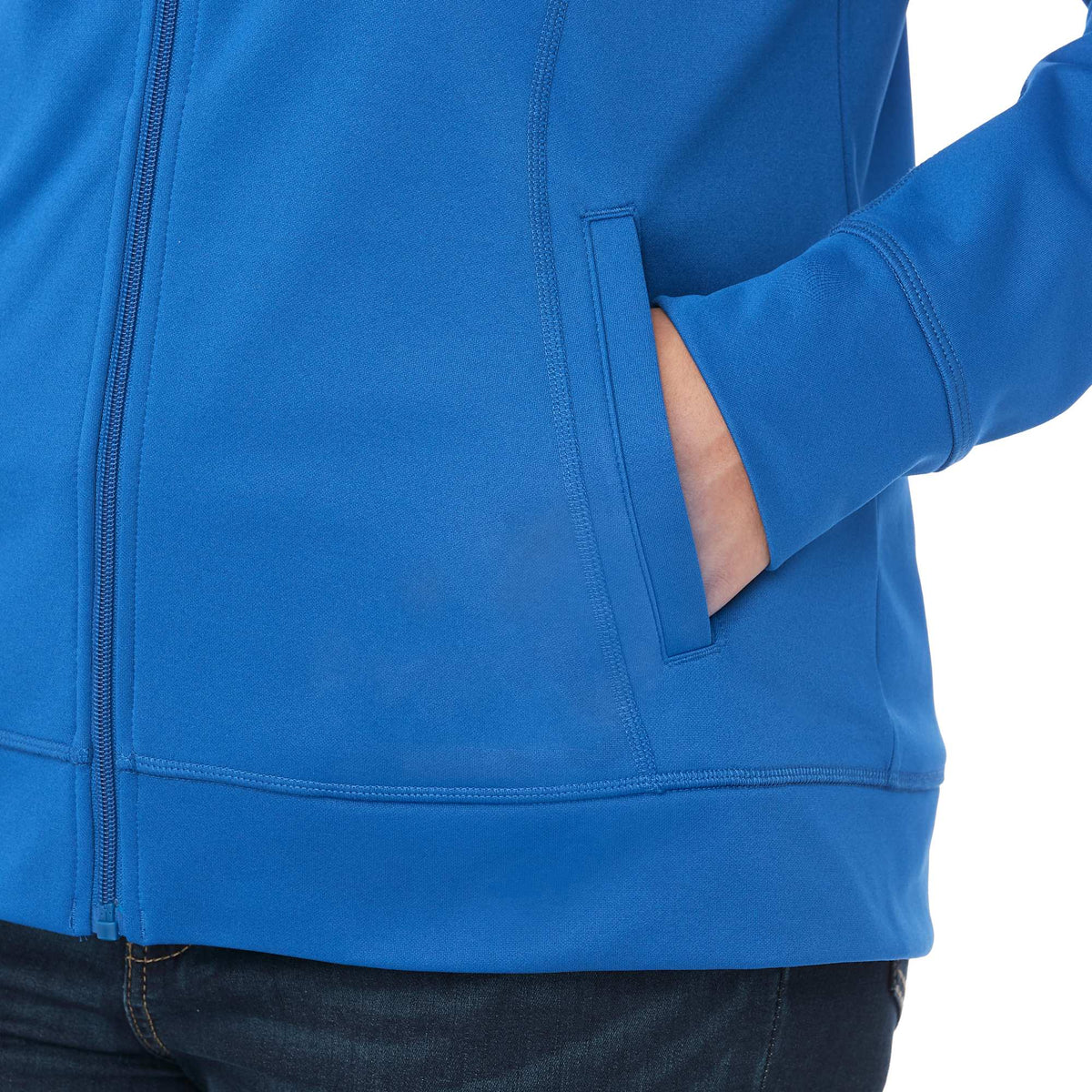 Okapi Performance Full Zip Knit Jacket for Women Debossing - New Royal - On Model Detail
