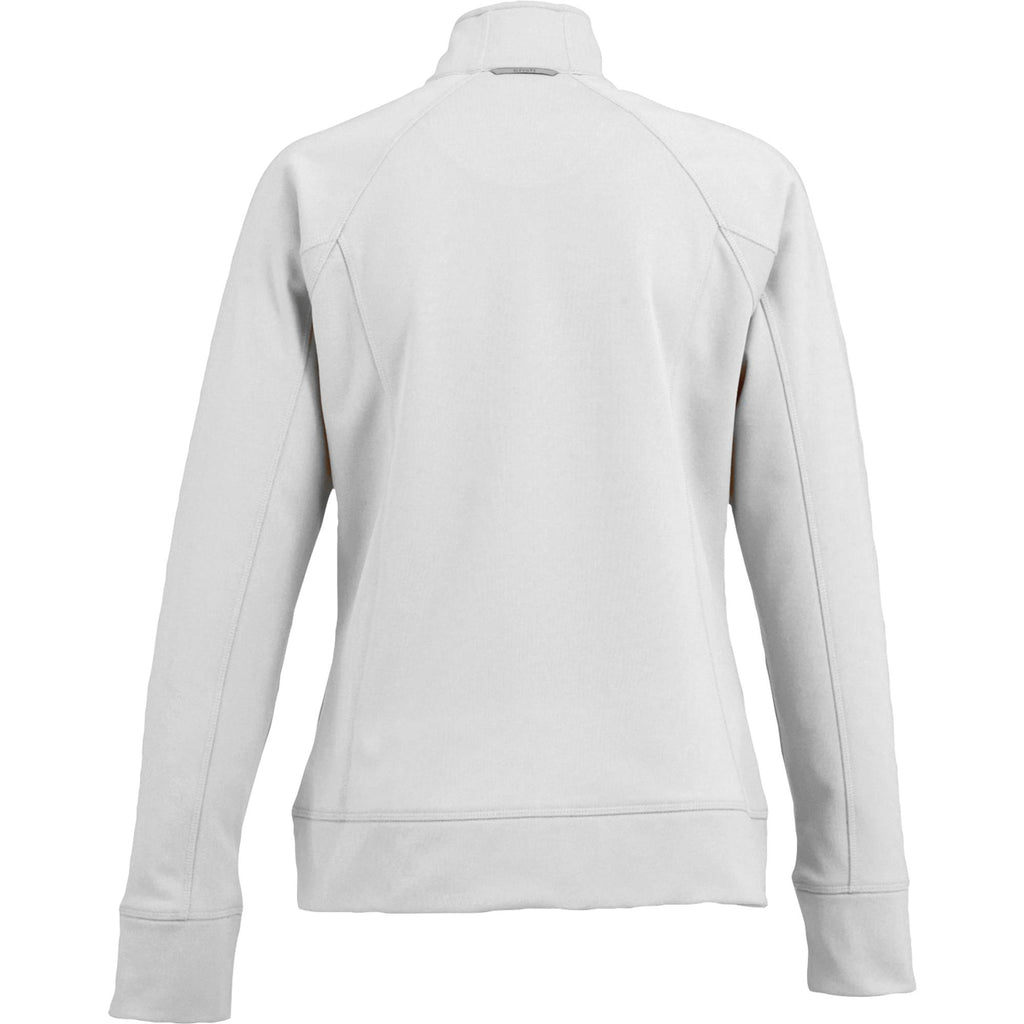 Okapi Performance Full Zip Knit Jacket for Women Debossing - White - Back Flat