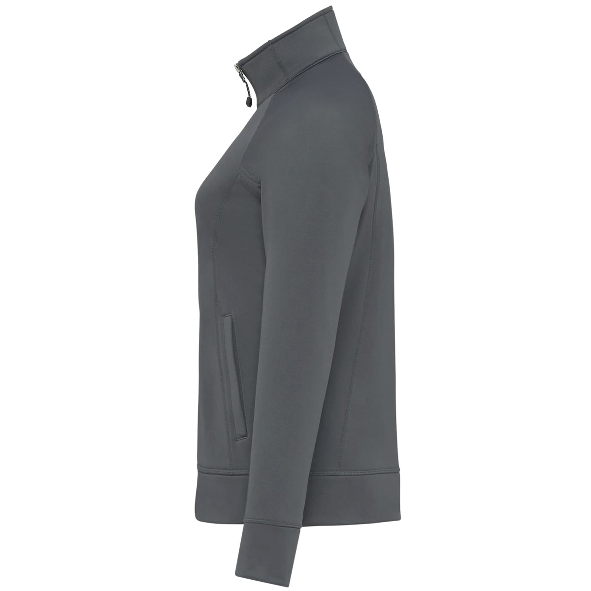 Okapi Performance Full Zip Knit Jacket for Women Embroidery - Grey Storm - Left Side
