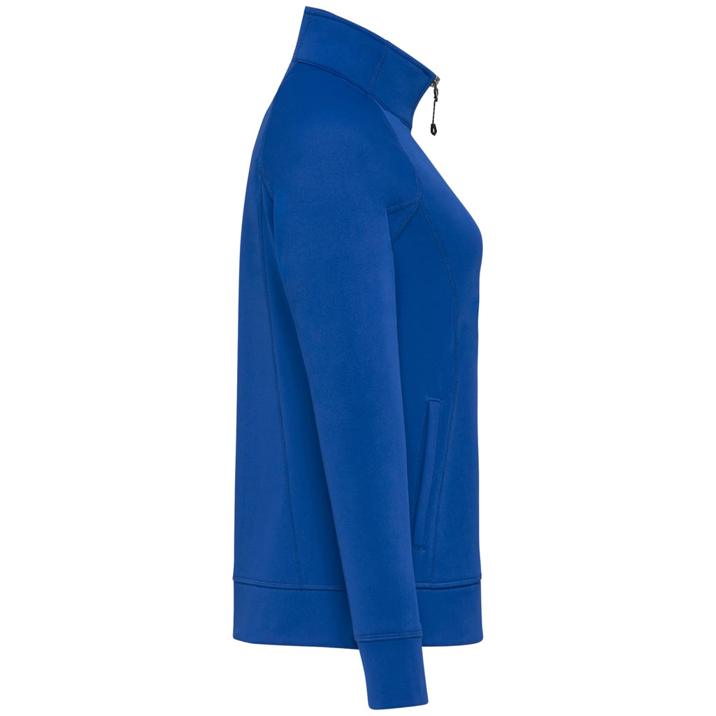Okapi Performance Full Zip Knit Jacket for Women Embroidery - New Royal - Right Side
