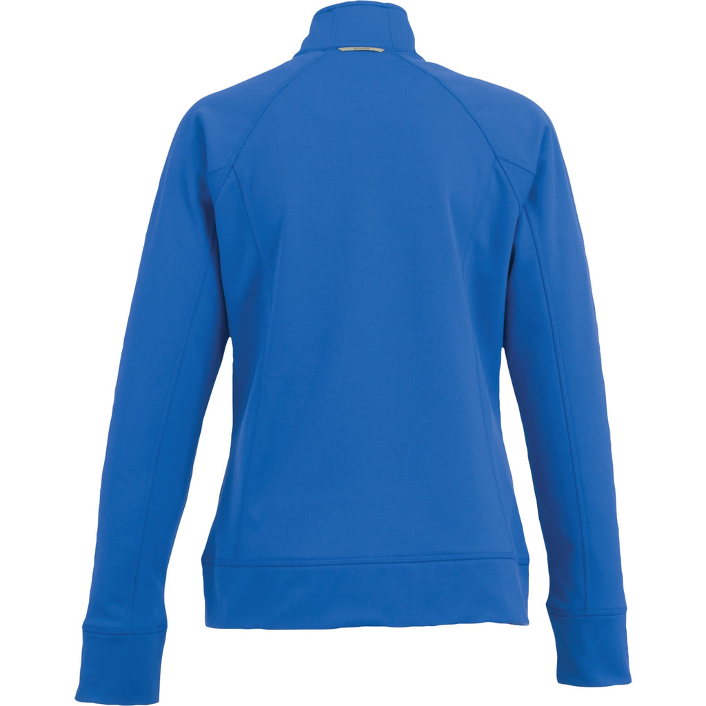 Okapi Performance Full Zip Knit Jacket for Women Embroidery - Olympic Blue - Back Flat