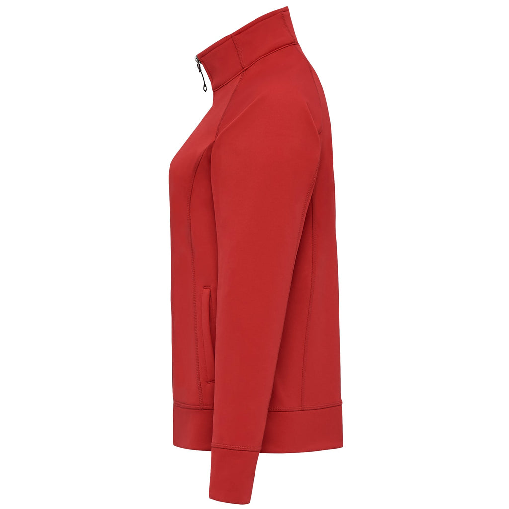 Okapi Performance Full Zip Knit Jacket for Women Embroidery - Team Red - Right Side