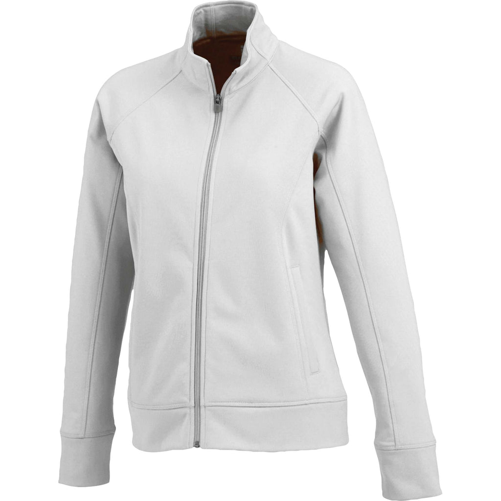 Okapi Performance Full Zip Knit Jacket for Women Embroidery - White - Flat