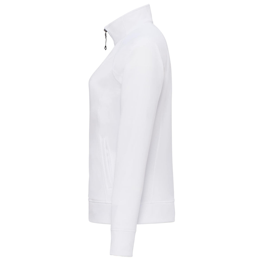 Okapi Performance Full Zip Knit Jacket for Women Embroidery - White - Left Side