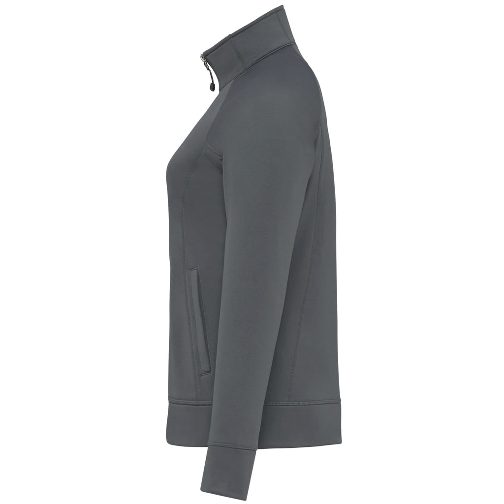 Okapi Performance Full Zip Knit Jacket for Women Transfer - Grey Storm - Left Side